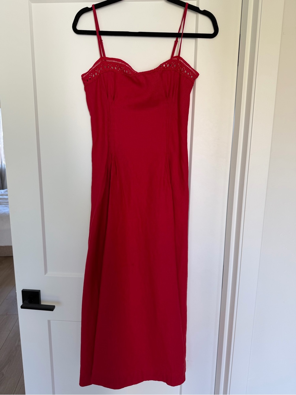 Reformation Pomona Linen Dress Red - Size 6 - Picture 6 of 11